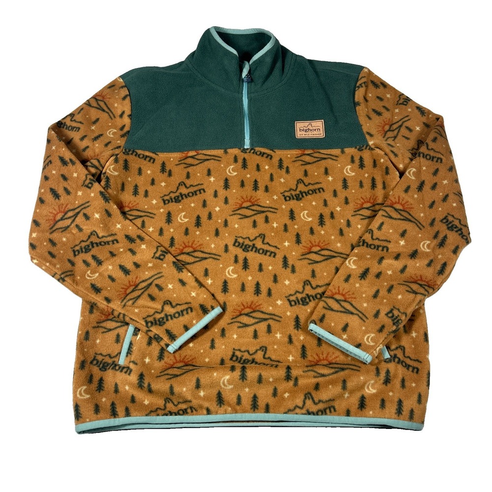 Jack + Sage 1/4 Zip Bighorn Fleece Pullover Scenic Trees Men's Large